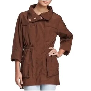 G.E.T Jacket S Anorak Roll Tab Sleeve Snaps Elastic Waist water resistant